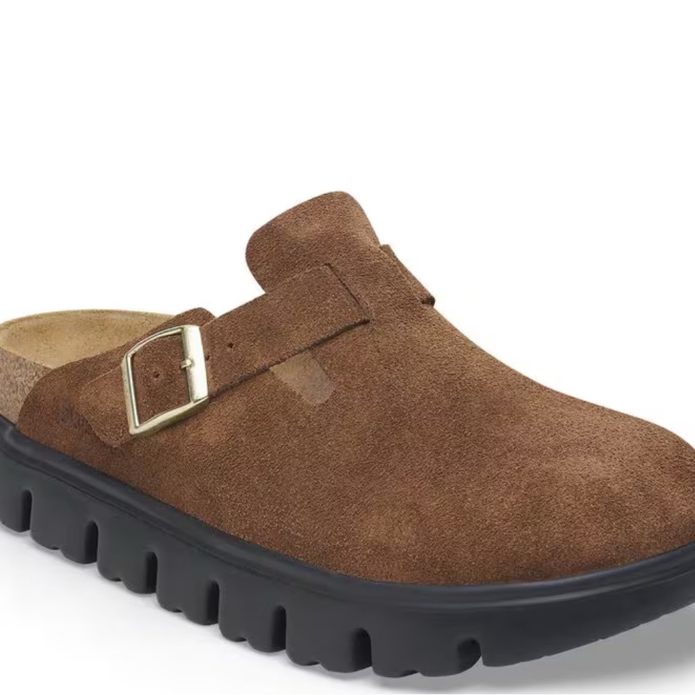 Boston Chunky Suese Leather- Birkenstock Dark Tea/Black (9-9.5 US/ 40 EU) NWT